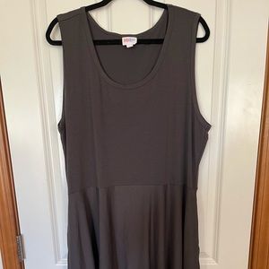 LuLaRoe Sleeveless Midi Dress in Charcoal Gray